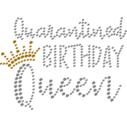 Quarantined Birthday Queen Rhinestone Hotfix Transfer for Mask